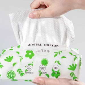 Quick-Dry Disposable Cotton Non-Woven Facial Tissue Towel Square Pattern With Custom Logo Soft Cotton Cleansing Towel Supplier