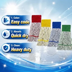 Quick-Dry Multi-Color Cotton Yarn Mop Refill for Restaurant and Hospital Cleaning