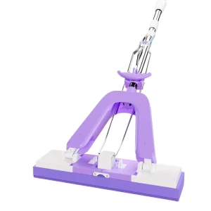 Quick Drying Pulling & Squeezing Kitchen Floor Cleaning Mop Hand Free Wet & Dry with Replaceable Sponge Mop Head