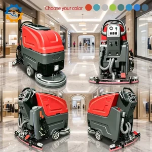 R-D520 Battery-Powered Walk-Behind Floor Scrubber, 520 mm, for Workshops