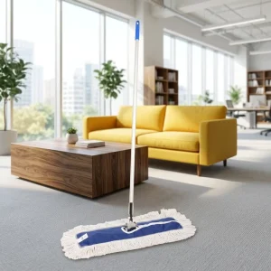 Rainproof Fringed Fabric Dust Mop with Aluminum Handle Multi-Size Flat Mop for Household and Commercial Floor Cleaning