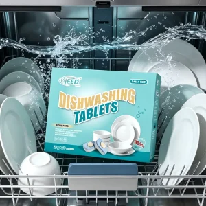Rapid Dissolve Dishwashing Detergent Pacs 3 in 1 Power Cleaning No Residue & Spotless Results Dishwashing Tablets