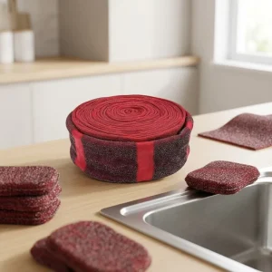 Raw Material Kitchen Cleaning Stainless Steel Wire Scourer Pads Fabric in Roll