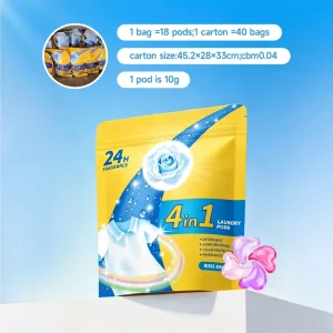 Ready Stock 18-Count Laundry Detergent Pods Bag Package High-Efficiency Concentrated Washing Pods for Household Clothes