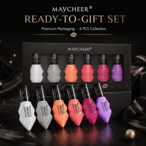 Ready Stock 6 Piece Set Glitter Shimmer High Shine Moisturizing Bulk Supply Private Label Lip Makeup Lip Gloss