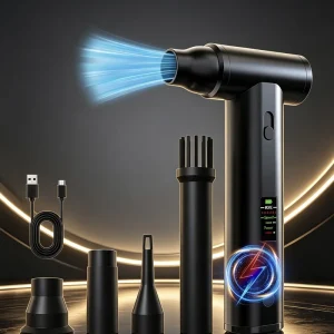 Rechargeable 125000 RPM Mini Air Duster Blower for Car Interior, Home, Office, and PC Keyboard Cleaning