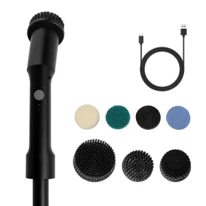 Rechargeable Electric Cleaning Brush Waterproof Spin Scrubber Extendable Detachable Rod Sponge for Kitchen Cleaning