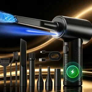 Rechargeable Handheld Air Duster Blower with LED and 51000RPM Motor, Portable Car Vacuum Cleaner