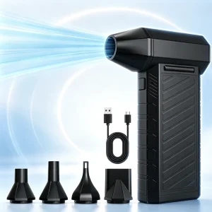 Rechargeable Handheld Air Duster Gun with Multiple Mouthpieces