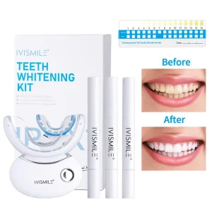 Rechargeable Portable LED Teeth Whitening and Gel Kit for Sensitive Teeth