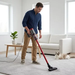 Rechargeable Stick Vacuum Cleaner for Hard Floor and Carpet Use