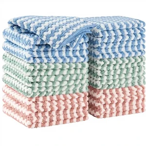 Rectangle Cleaning Cloths Dish Drying Washing Absorbent Streak Free Lint Free Reusable Washable Hand Wash 40