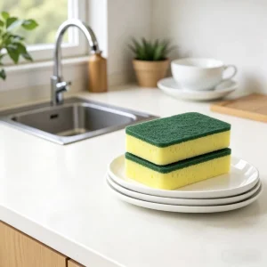 Rectangular Polyester PU Sponge Scouring Pad for Kitchen Cleaning