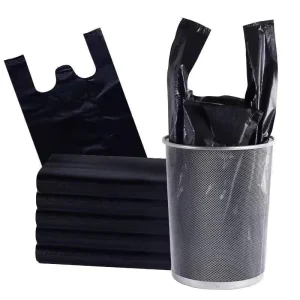 Recyclable Disposable Large Black Vest-Style Thickened HDPE Gravure Printed Garbage Bag