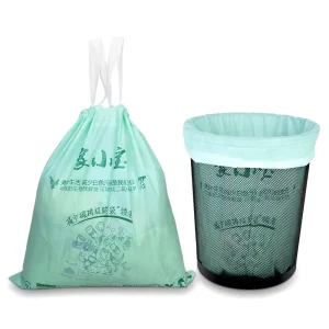 Recyclable PLA Biodegradable Kitchen Trash Bag Side Gusset with Drawstring Closure