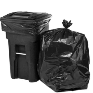 Recycled Black HDPE PE Plastic Bin Liner Bags, Large Flat Garbage Bags for Household Use