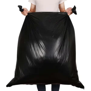 Recycled PE 33 Gallon Grocery Trash Bags Reusable Heavy Duty Black Plastic Refuse Bin Bags