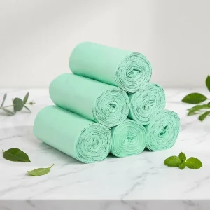 Recycled PLA Biodegradable Heat Seal Customized Garbage Bags for Household Waste Management