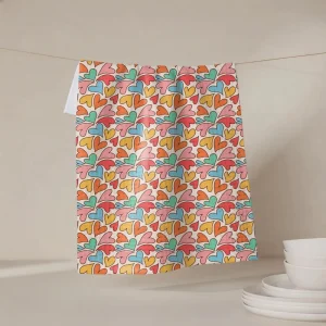 Recycled Polyester Waffle Antimicrobial Eco Friendly Kitchen Towels Luxury Design Quick Dry Microfiber with Hanging Loop