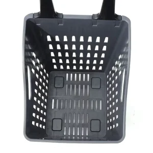 Red Grocery Cart Plastic Baskets Supermarket Basket Plastic Hand Shopping Basket with Wheels