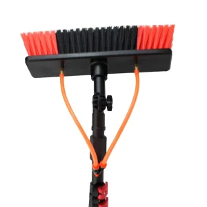 Red Telescoping Solar Panel Brush Cleaner with 6m Handle Used for Cleaning PV Panels