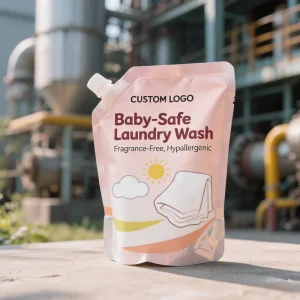 Refill Stand-Up Laundry Detergent Fabric Softener Liquid Packaging Recyclable Flexo Printed Plastic Bag Spout Pouch