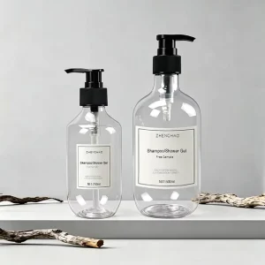 Refillable 8oz 16oz PET Plastic Transparent Shampoo Shower Gel Hand Sanitizer Hand Wash Soap Bottle 250ml 500ml