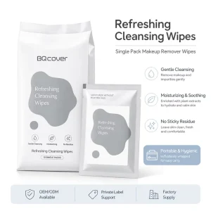 Refreshing Makeup Remover Wipes 10 Sheets Moisturizing Skin Care Portable Individually Wrapped Cleansing Wipes