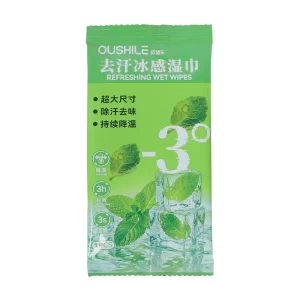 Refreshing Wipes Gym Cleaning Wet Wipes Nonwoven Soft Eco-Friendly Breathable Double Faced Mint Chill Scent Individually Wrapped