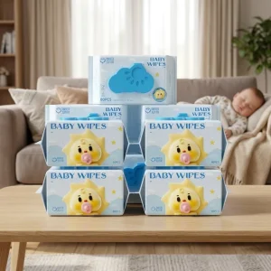 Reliable Alcohol Free Natural Non Woven Baby Wet Wipes 80 Count for Little Baby Face Hands Mouth Cleaning