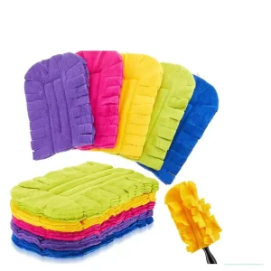 Removable Washable Microfiber Duster Head with Fleece Refills for Windows, Furniture, and Blinds