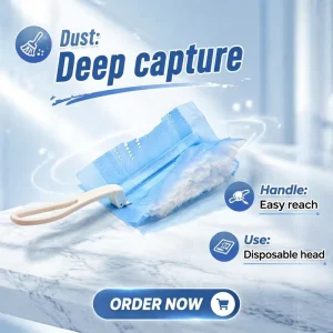 Replacement Head Fluffy Microfiber Static Dusting Wand with Ergonomic Grip for Home and Office