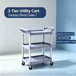 Restaurant Cutlery Collection Cart for Commercial Use Hotel Room Cleaning Cart Three Story Multifunctional Service Vehicle