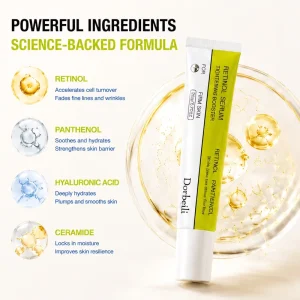 Retinol Tightening Serum with Panthenol Hyaluronic Acid Refines Pores Smooths Skin Texture for Firm Skin