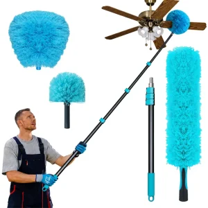 Retractable Cleaning Pole with Soft Duster Head for Indoor Home Cleaning
