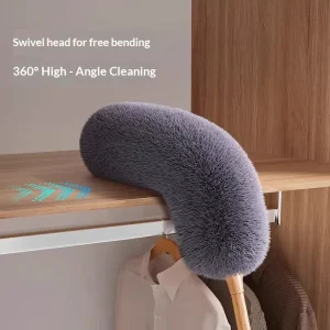 Retractable Electrostatic Dusting Brush with Round Head for High Surfaces and Ceilings