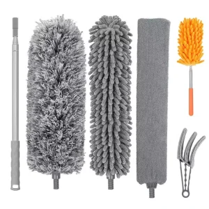 Retractable Lengthened Microfiber Feather Duster with Electrostatic Dust Removal