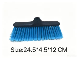 Retractable Plastic Broom and Dustpan Set with Wooden Handle