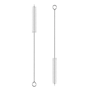 Reusable 27 cm Bottle Cleaning Brush with Bent Straws and Stainless Steel Handle for Home and Restaurant