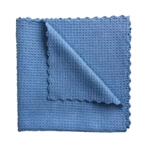 Reusable 40 x 40 cm Absorbent Lint-Free Microfiber Waffle Cloth for Glass, Car, and Window Cleaning