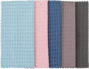 Reusable Absorbent Eco-Friendly Microfiber Square Waffle Woven Cleaning Dish Towel 30x30cm Kitchen Cloth
