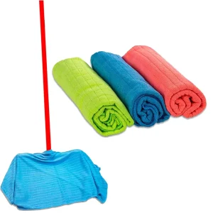 Reusable Aluminum Microfiber Mop with Highly Absorbent Floor-Cleaning Refill for Home and Professional Use