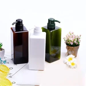 Reusable Custom 250ml-650ml PET Plastic Square Shaped Cosmetics Hand Sanitizer Body Lotion Pump Bottle with Dispenser