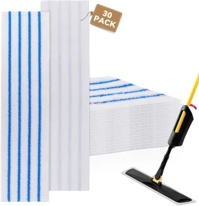 Reusable Foldable Microfiber Rags with Self-Wringer for Window Cleaning Aluminum Pole Mop Pads