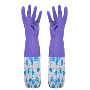 Reusable Heat-Resistant Dishwashing Rubber Gloves Non-Slip Waterproof Latex for Household Laundry and Kitchen Cleaning