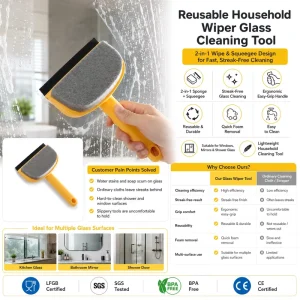 Reusable Household Plastic Glass Wiper Cleaning Tool Window Squeegee for Shower Bathroom Kitchen
