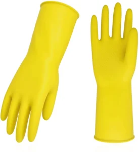 Reusable Household Rubber Dishwashing Gloves Extra Thick Long-Sleeve Kitchen Cleaning Work Gloves