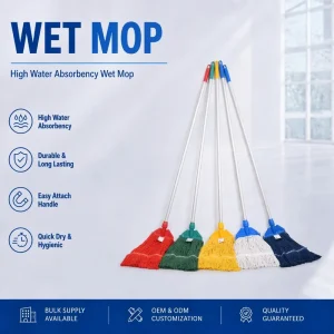 Reusable Industrial Cotton Wet Mop for Office Supermarket Catering Public Area Floor Mopping