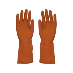Reusable Latex Household Cleaning Gloves, Red, 30 cm, Medium