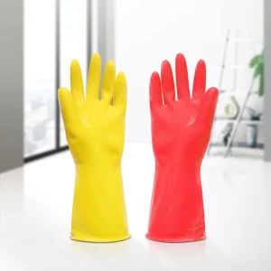 Reusable Medium Thickness Latex Rubber Gloves for Kitchen Hotel Dishwashing and Cleaning